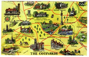 Pictorial Map, The Cotswolds