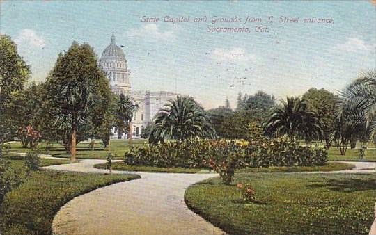 California Sacramento State Capitol And Grounds From L Street Entrance