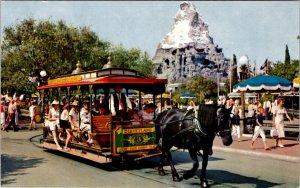 Disneyland Horse Drawn Streetcar Anaheim California Unposted Postcard X7