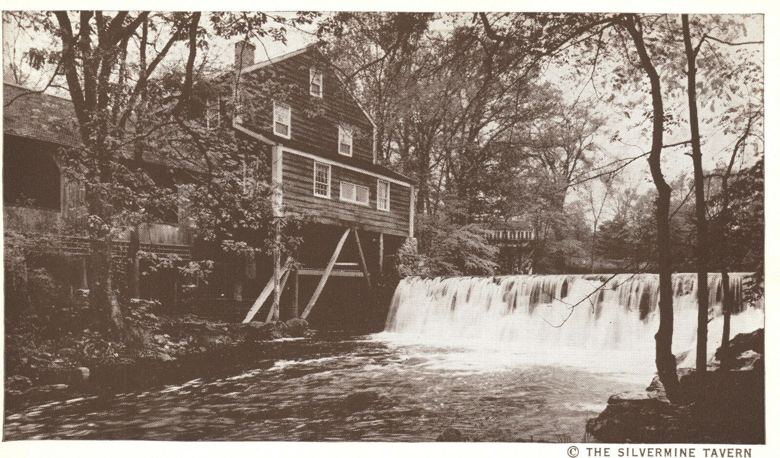 Vintage Postcard 1920's The Silvermine Tavern Old Mill Norwalk