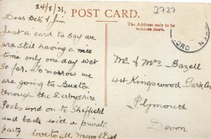 Family History Postcard -Bazell, 44 Kingswood Park Avenue, Plymouth, Devon 2814A