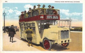 Chicago Illinois Double Deck Motor Bus Sight Seeing Vintage Postcard AA4999