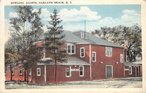 Bowling Alleys, Oakland Beach, Rhode Island Warwick 1931 Rare Vintage Postcard