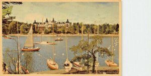 SALTSJOBADEN SWEDEN~GRAND HOTELL-SAILBOATS IN HARBOR POSTCARD