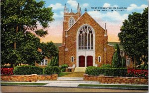 Vtg High Point North Carolina NC First Presbyterian Church 1940s Linen Postcard