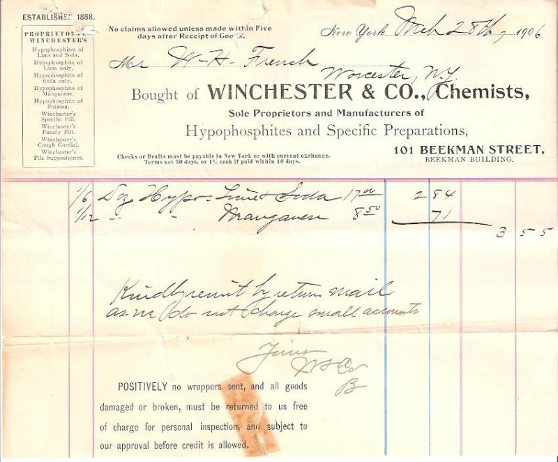 Winchester Co.Hypophosphates,NY