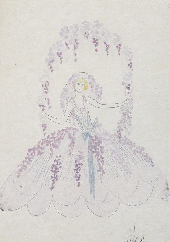 Folies Bergere Costumes Lilac Zig Mistinguette Postcard