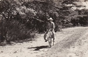 Netherland Antilles Aruba Countryan Riding Donkey Real Photo