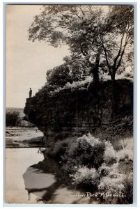 c1910's Point Rock Mirror Image Mt. Carroll Illinois IL RPPC Photo Postcard