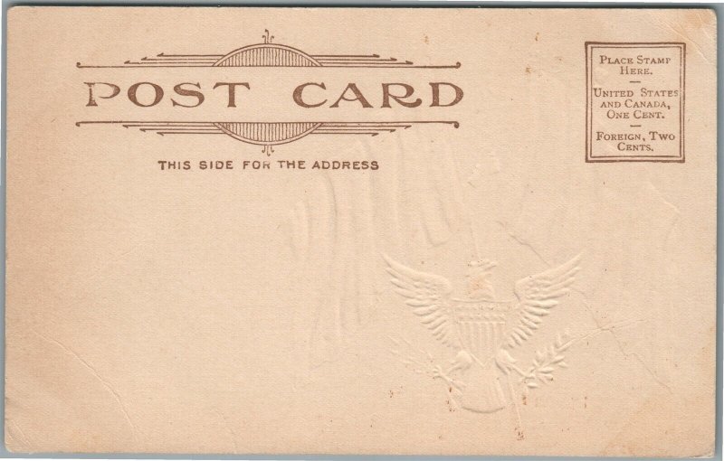 UNITED STATES ITALY FLAGS ANTIQUE POSTCARD