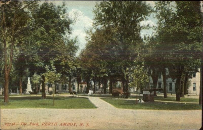 Perth Amboy NJ Park c1910 Postcard