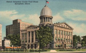 Vintage Postcard Historic Sangamon County Courthouse Springfield Illinois IL 