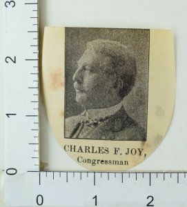 Victorian Political Campaign Label Sticker Charles F, Joy Congressman F30