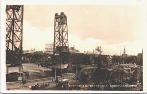 Netherlands Rotterdam Hefbruggen Koninginnebrug Vintage RPPC 04.12