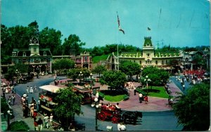 Disneyland Magic Kingdom Town Square Main Street Anaheim CA 1960s Postcard