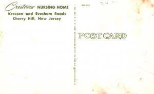 Vintage Postcard Crestview Nursing Home Kresson & Evesham Roads Cherry Hill NJ
