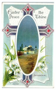 Easter Peace Be Thine, Jerusalem Postcard *6V(3)6 