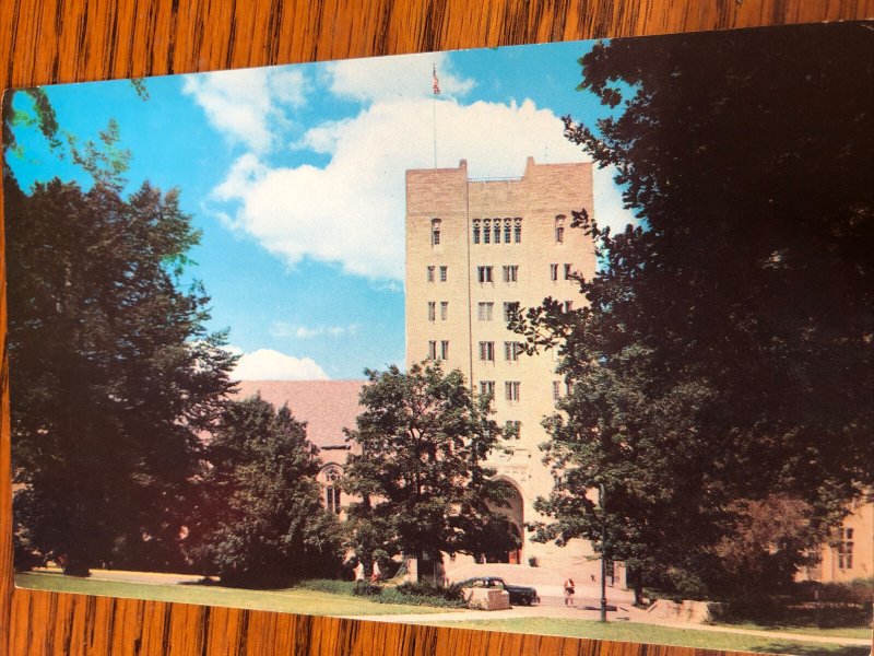 Bloomington, Indiana University Memorial Union Building, Campus, Chrome Postcard