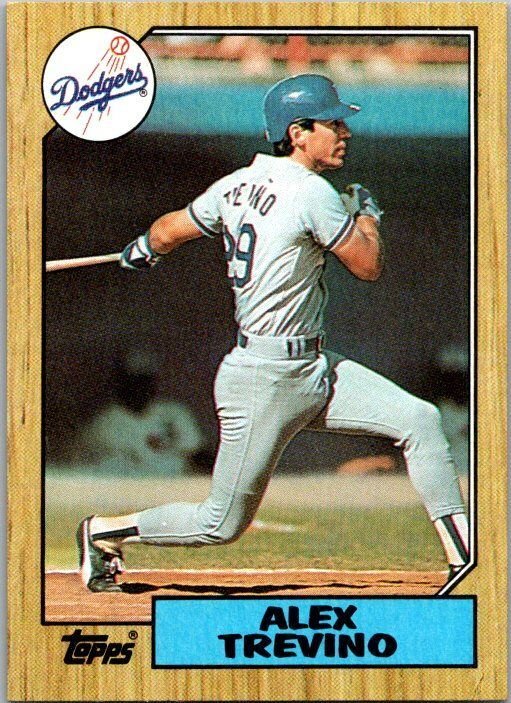 1987 Topps Baseball Card Alex Trevino Los Angeles Dodgers sk17826