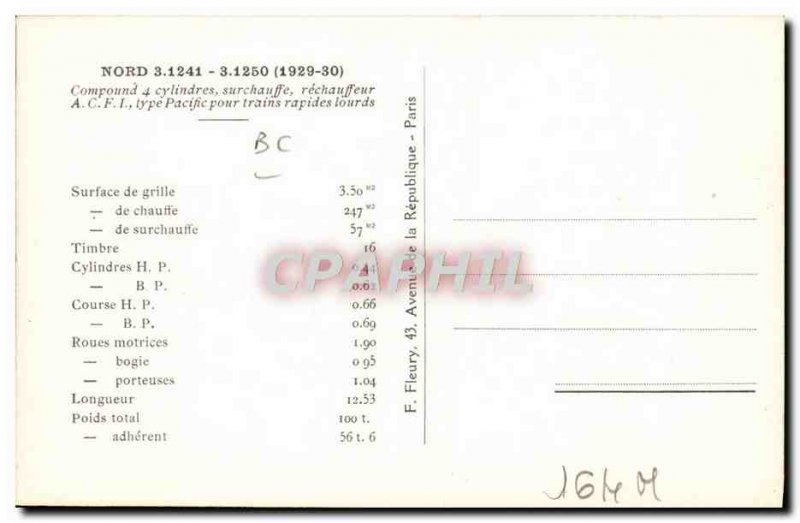 Old Postcard North Train Locomotive March 1243