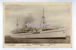 pf7160 - Bibby Troop Transport Liner - Somersetshire , built 1921 - postcard