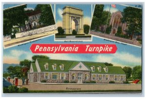 Philadelphia Pennsylvania Postcard Turnpike Restaurant Headquarters Chapel 1952