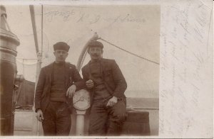 RPPC Russian Sailors, Russia, 1905 Postmark, Pre-USSR, Merchant Seamen on Deck