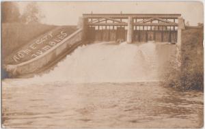 Indiana Ind Postcard 1909 ROME CITY Real Photo RPPC Tubles Dam