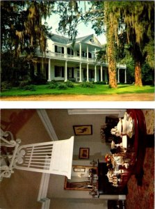 2~Chrome Postcards Natchez, MS Mississippi  LINDEN MANSION Home & Dining Room