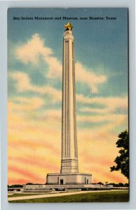 Houston TX, San Jacinto Monument, Museum, Battleground, Linen Texas Postcard