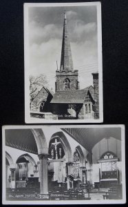 Cornwall 2 x ST. AGNES PARISH CHURCH - Old RP Postcards