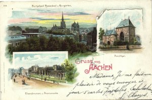 PC GERMANY, GRUSS AUS AACHEN, Vintage LITHO Postcard (b31923)