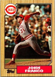 1987 Topps Baseball Card John Franco Cincinnati Reds sk3301