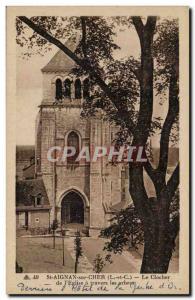 Saint Aignan Old Postcard The bell tower of the & # 39eglise through the trees