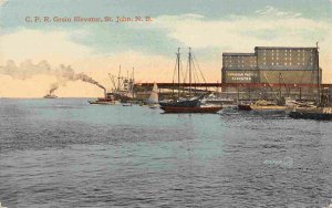 CPR Grain Elevator Harbor St John New Brunswick Canada postcard