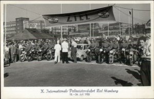 Motorcycle Race? Polizeisternfahrt Ziel Hamburg POLICE RALLY Real Photo Postcard