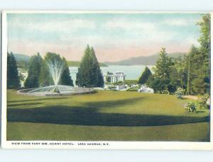 W-Border FORT WILLIAM HENRY HOTEL GROUNDS Adirondacks - Lake George NY H0322