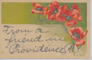 Providence Rhode Island From A Friend flowers glittered antique pc Z21165