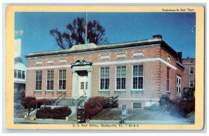 1951 US Post Office Building Entrance Mail Box Shelbyville Kentucky KY Postcard