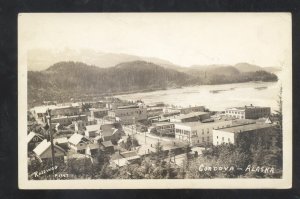 RPPC CORDOVA ALASKA DOWNTOWN STREET SCENE BIRDSEYE REAL PHOTO POSTCARD