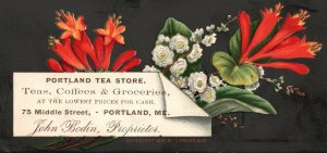 1880s-90s Portland Tea Store Teas, Coffees & Groceries Portland ME John Bodin