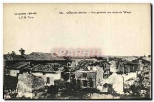 Old Postcard Souain Vue Generale Village Ruins Army