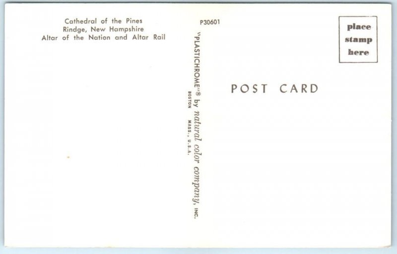 M-60285 Altar of the Nation and Altar Rail Cathedral of the Pines Rindge N H