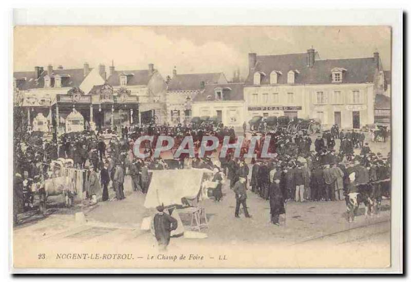 Nogent Rotrou Old Postcard The fairground (walking)