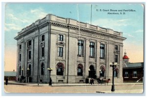 c1910 US Court House Post Office Exterior Aberdeen South Dakota Vintage Postcard