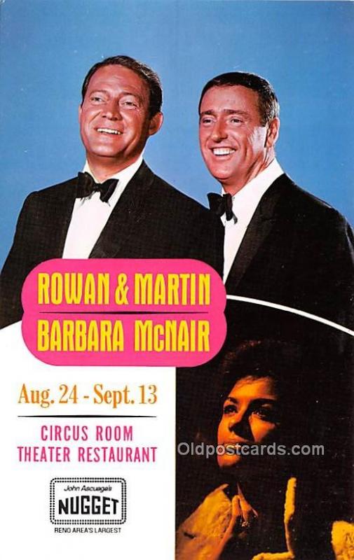 Rowan & Martin, Celebrity Room Theater Restaurant Movie Star Unused 