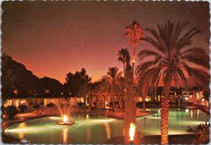 Scottsdale AZ Del Webb's Mountain Shadows Resort - evening pool side palm trees