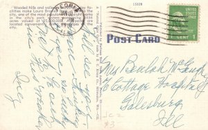 Vintage Postcard 1951 Parkside Drive Entrance Laura Bradley Park Peoria Illinois