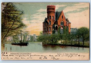 Hamburg-Uhlenhorst Germany Postcard Game a. d. Alster (Wenceslas Castle) 1905