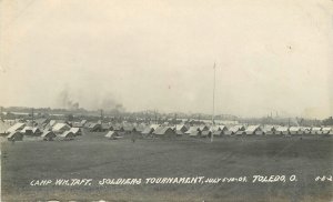 Postcard RPPC Ohio Toledo Camp William Taft Soldiers Tournament 1909 23-6836